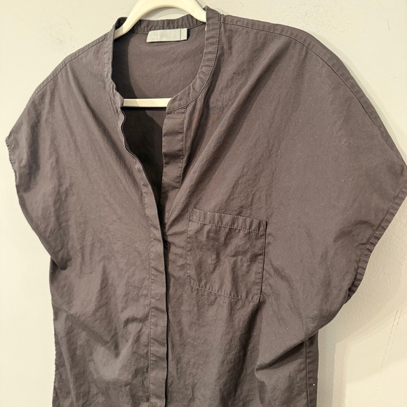 Vince Women's Brown Short Sleeve Button‎ Down Top Shirt - Picture 2 of 9